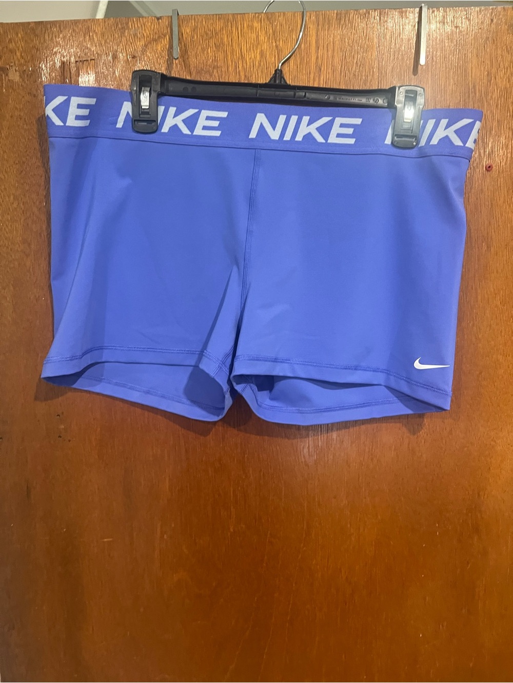 Nike Women’s Blue Elastic-Waist Bike Shorts